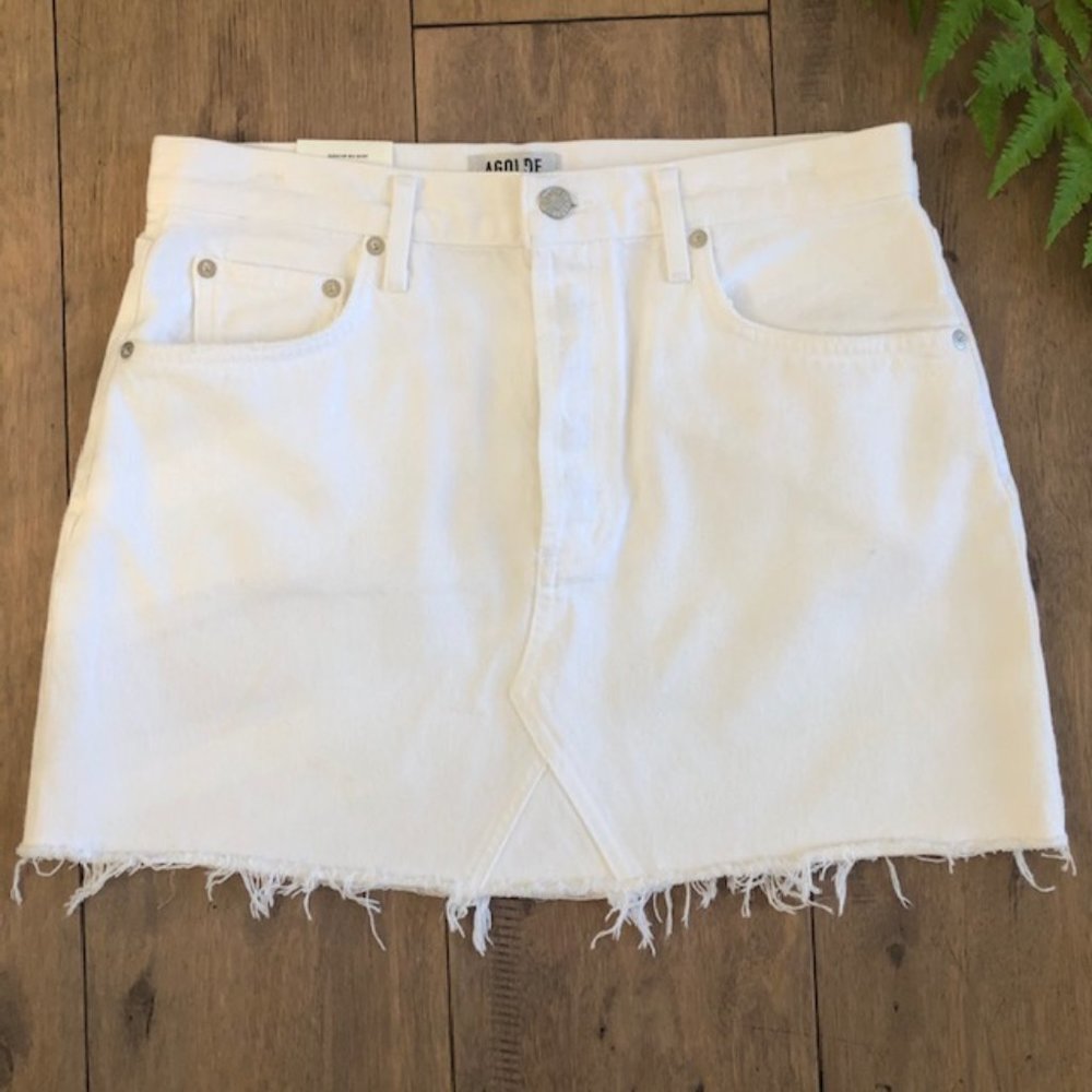 Agolde White Mini Skirt